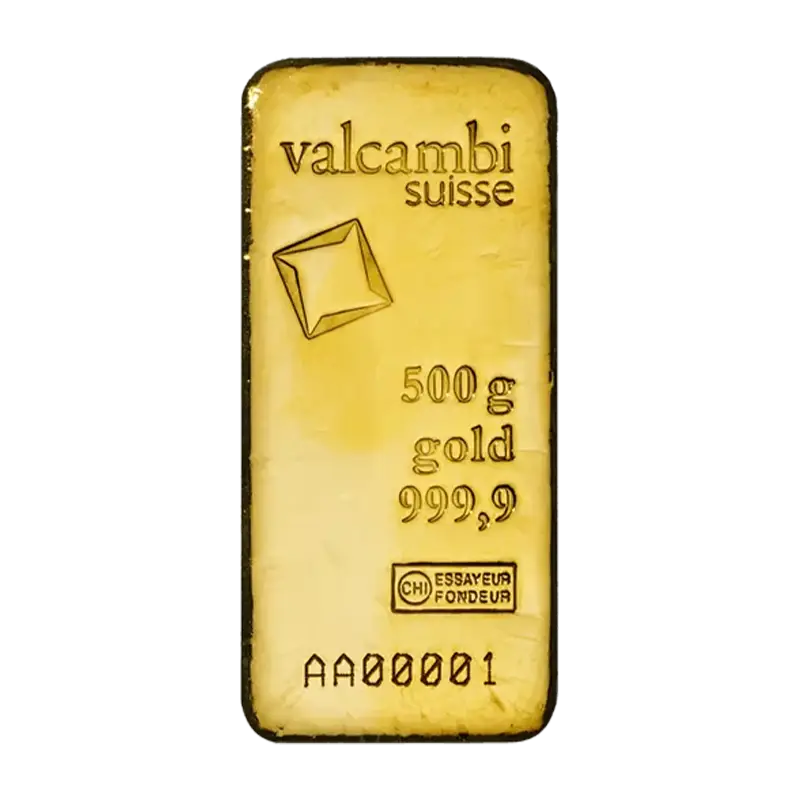 Goldbarren - 500 g .9999 VALCAMBI (KEIN POSTVERSAND)
