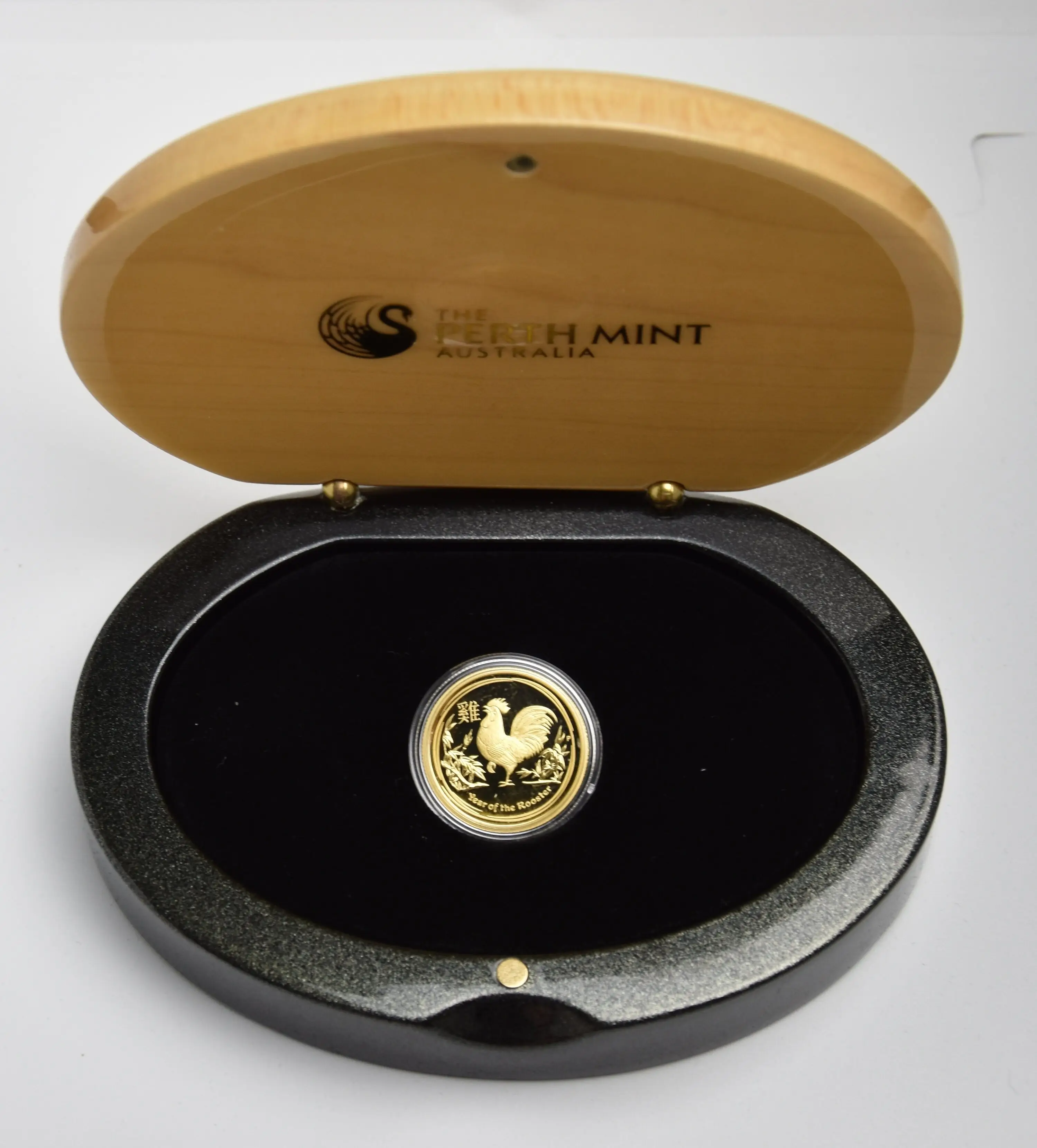 Lunar II "Hahn" 2017 - Australien 1/4 oz Goldmünze "Polierte Platte"