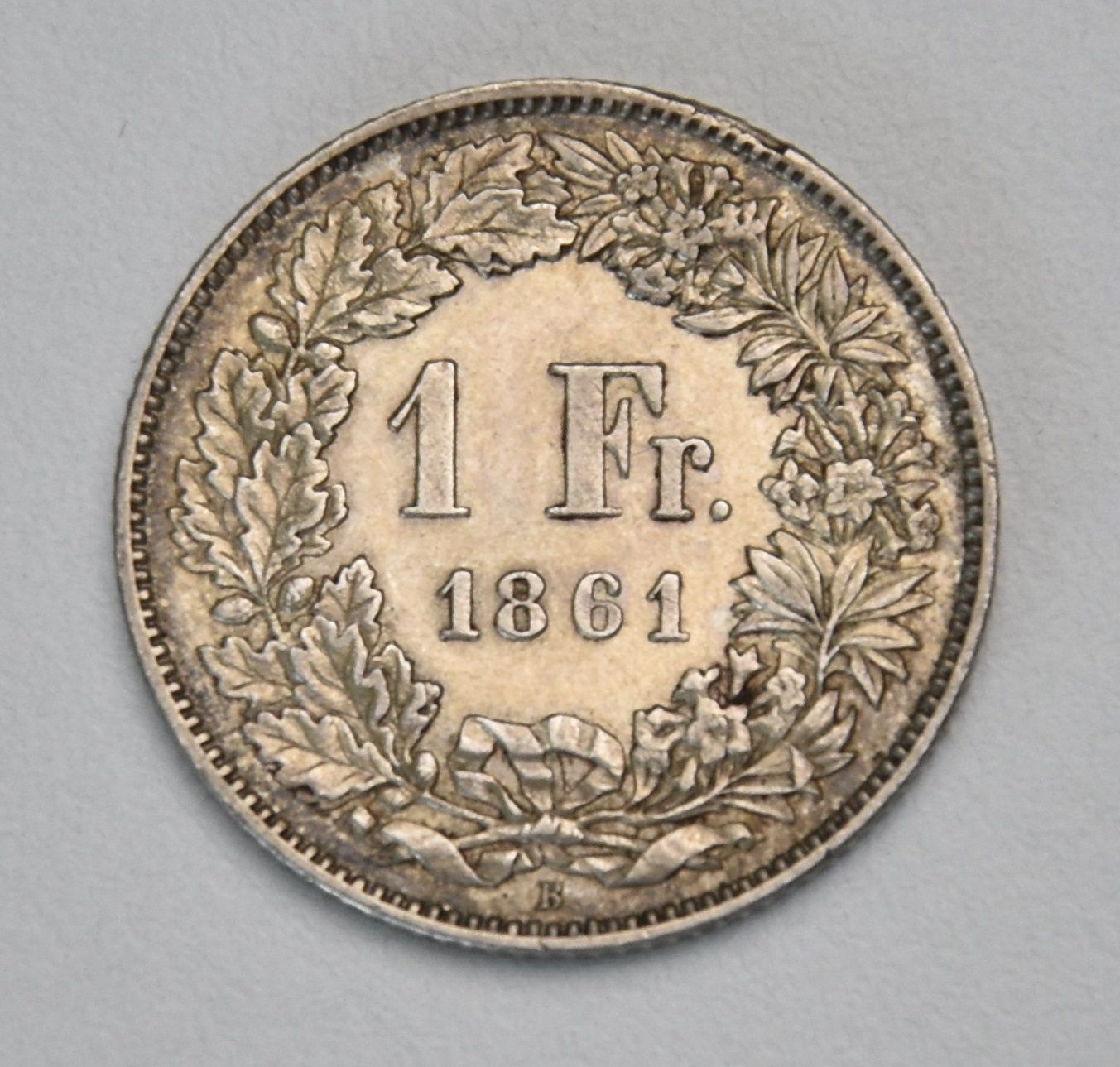 Schweiz 1 Franken - 1861 B (sitzende Helvetia)